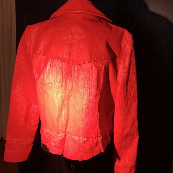 RED LEATHER JACKET - Picture 7 of 8